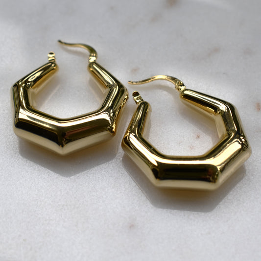 Gold Geometric Hoop Earrings