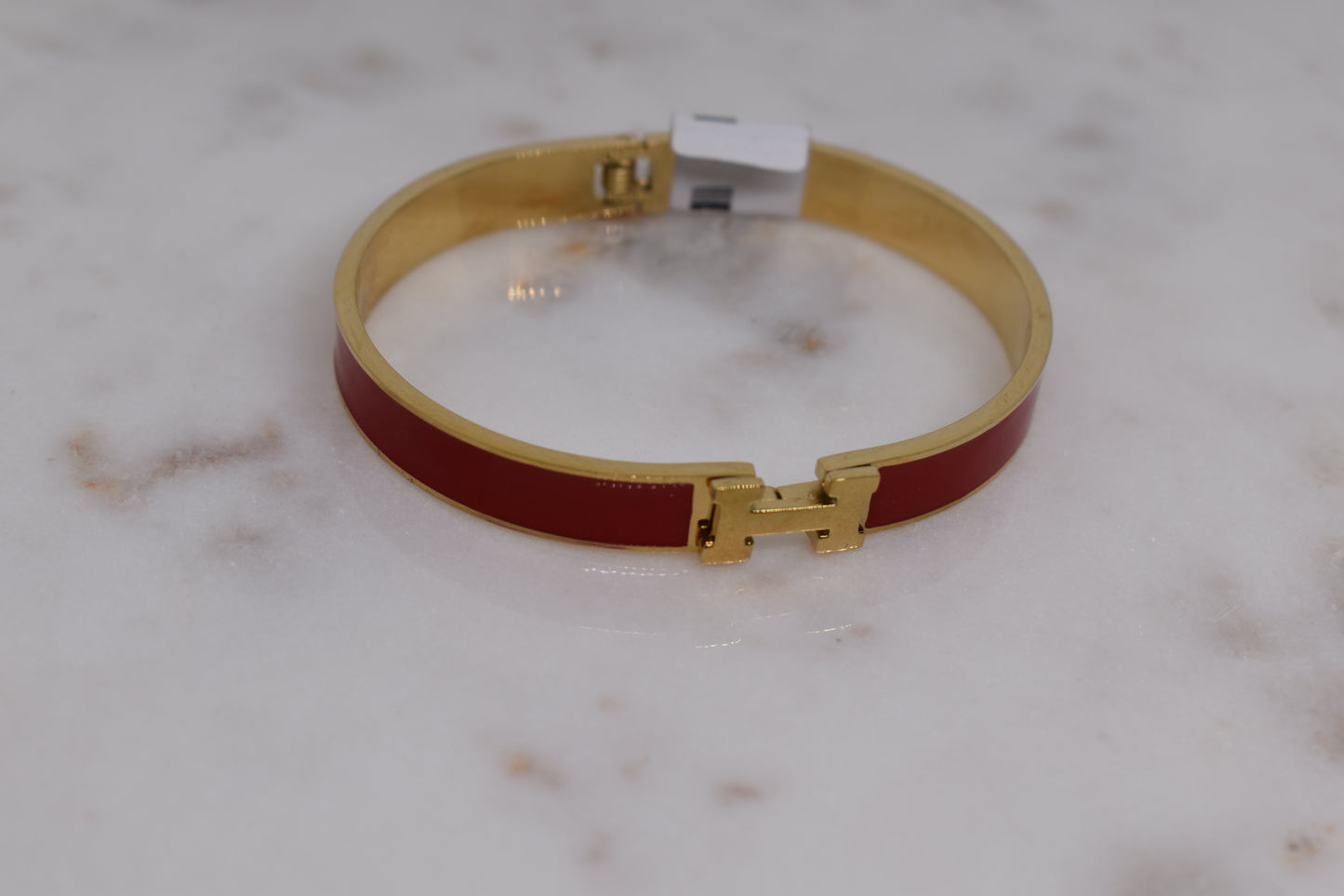 H-Link Enamel Bangle – Navy & Gold