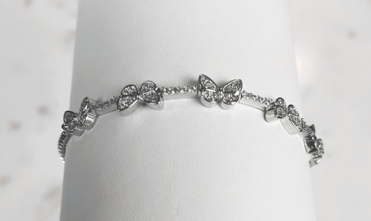 Gold Butterfly Tennis Bracelet