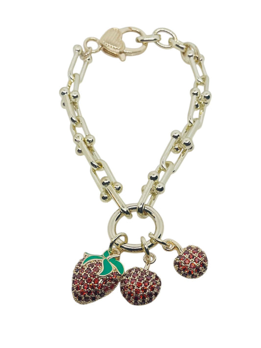 Strawberry Gold-Plated Bracelet