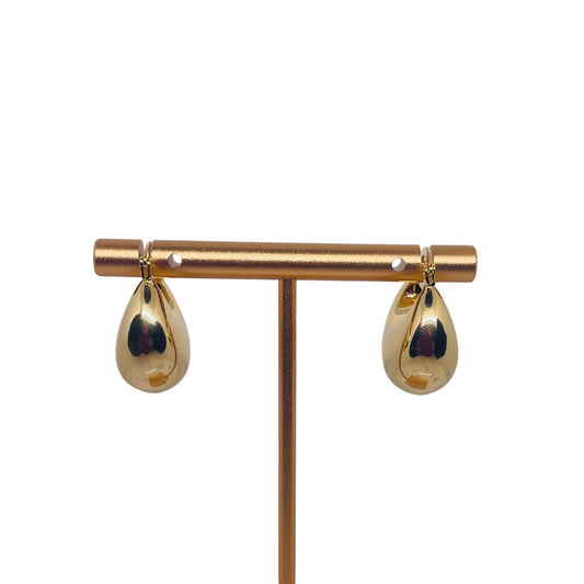 Gold Polished Dome Hoop Earrings