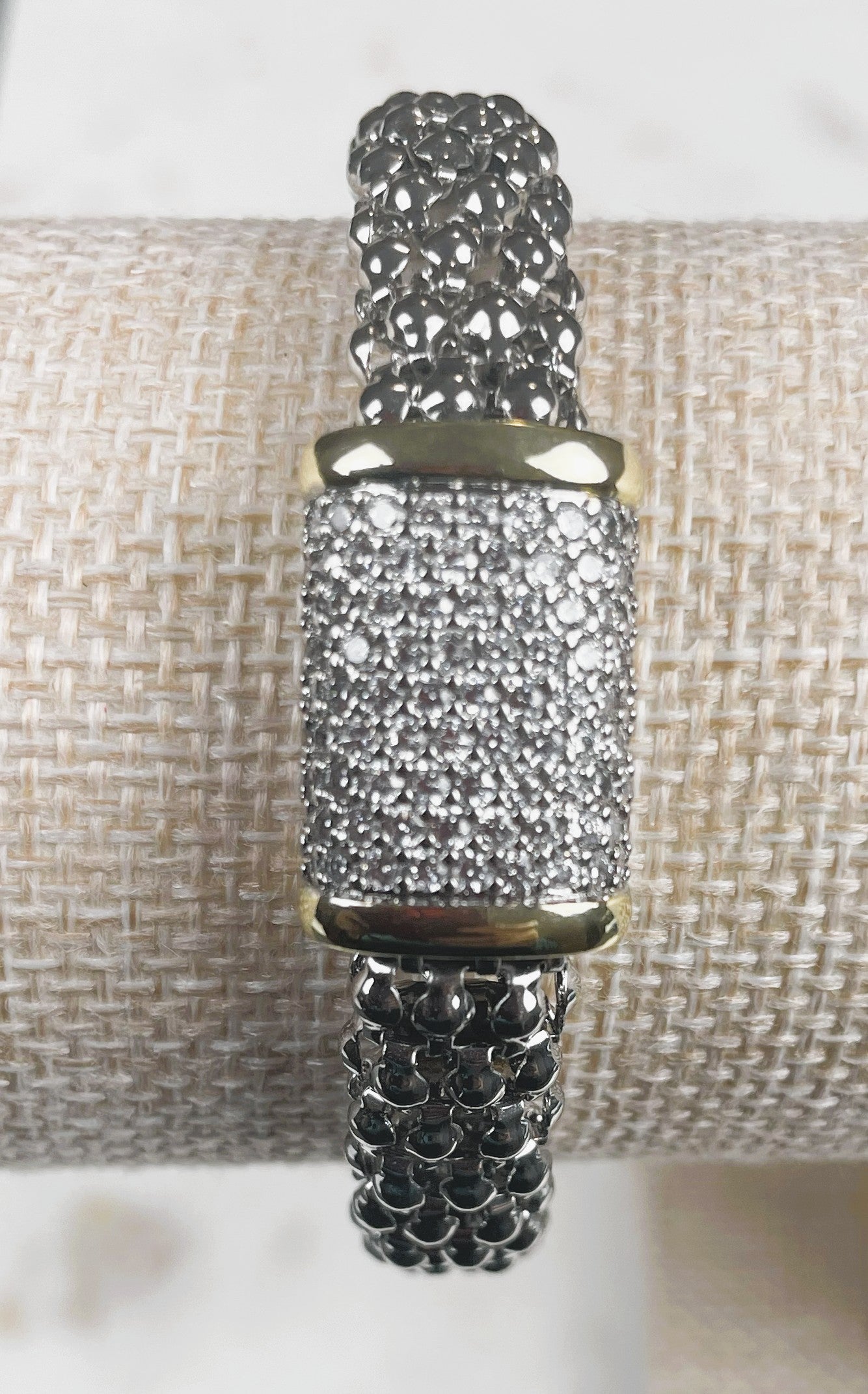 Sparkling Pave & Silver-Tone Mesh Bracelet