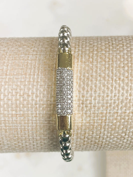 Luxurious Silver-Tone Mesh Bracelet