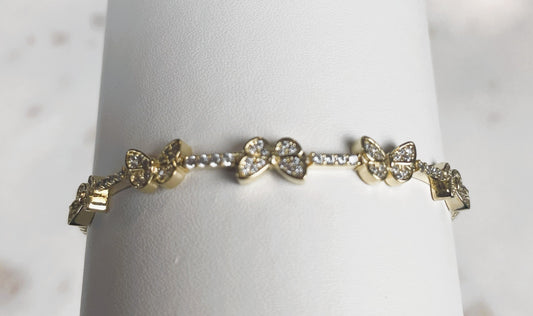 Gold Butterfly Tennis Bracelet